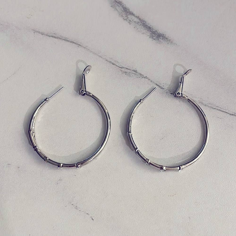 Y2K Inspired Silver Hoop Earrings